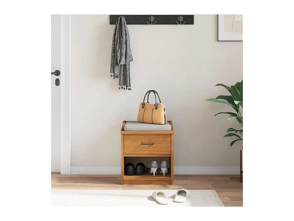 Banc de couloir SANDNES 45x40x50 cm bois de pin massif