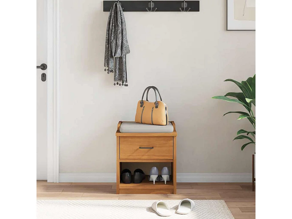 Banc de couloir SANDNES 45x40x50 cm bois de pin massif