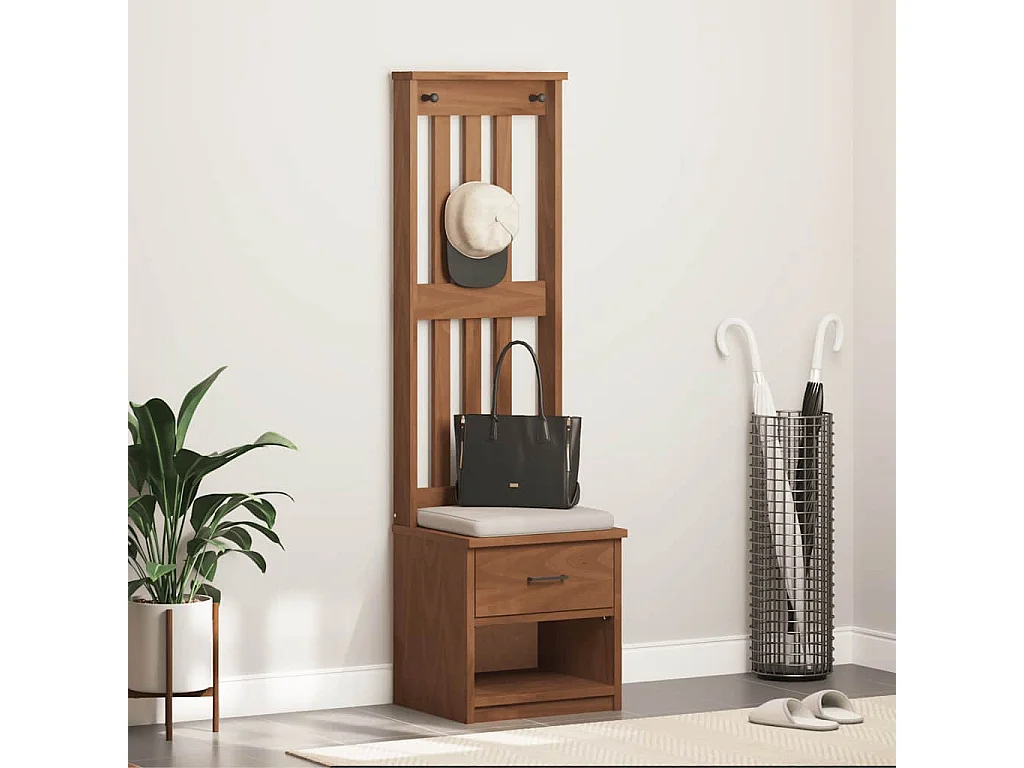 Appendiabiti SANDNES 45x40x159,5 cm in legno massello di pino