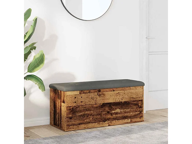Banc de rangement vieux bois 102x42x45 cm bois d'ingénierie