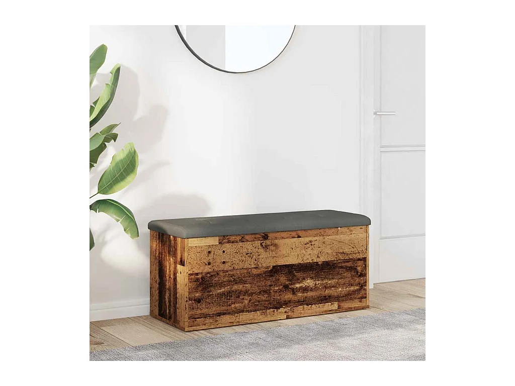 Banc de rangement vieux bois 102x42x45 cm bois d'ingénierie