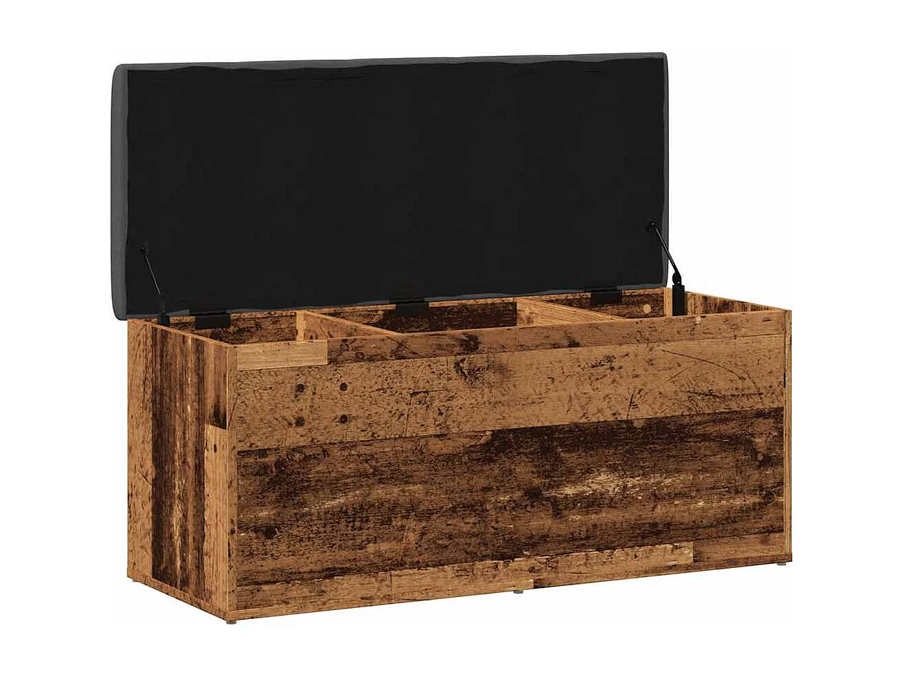 Banc de rangement vieux bois 102x42x45 cm bois d'ingénierie