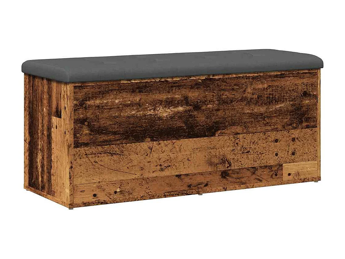 Banc de rangement vieux bois 102x42x45 cm bois d'ingénierie