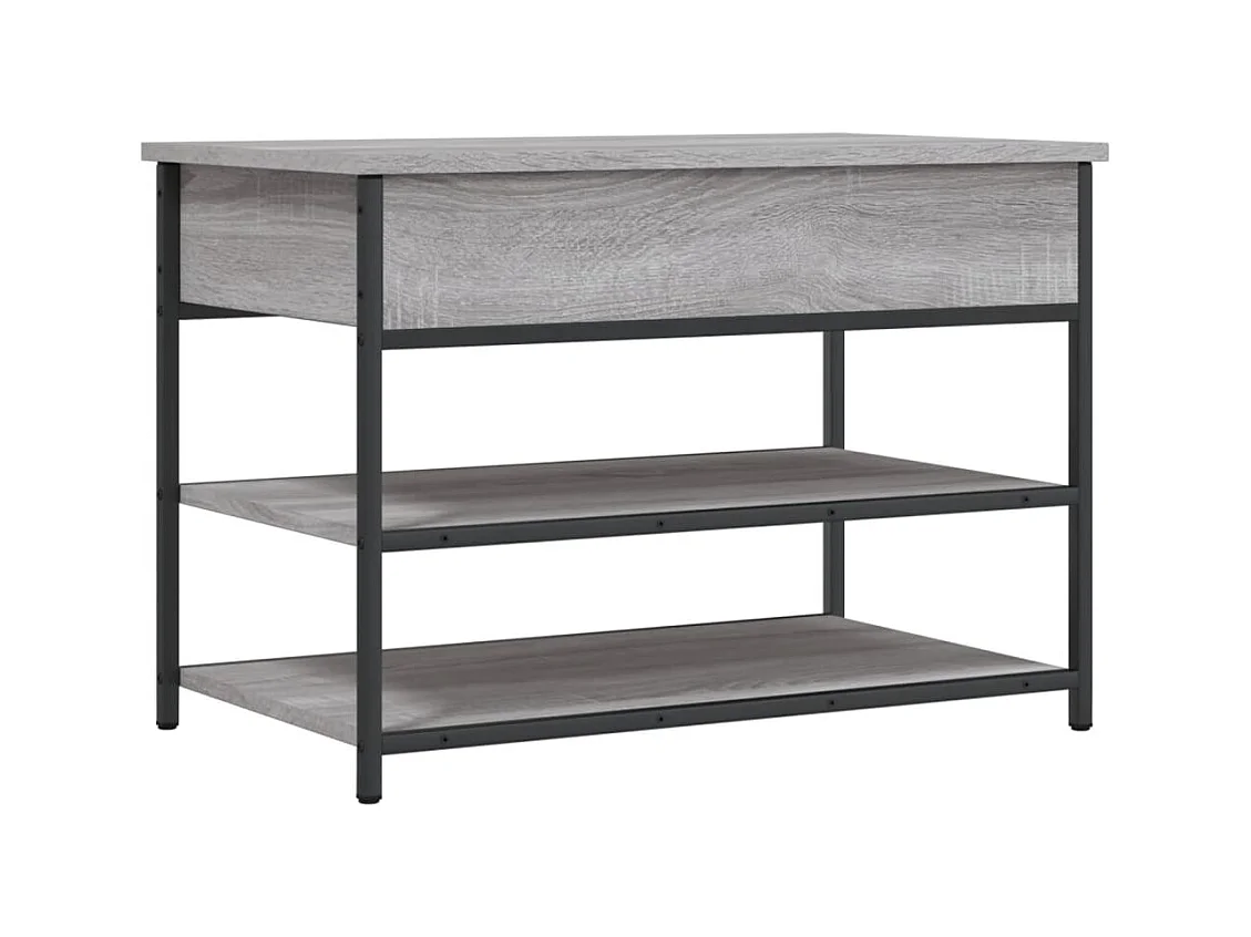 Panca portascarpe grigia Sonoma 70x42,5x50 cm in legno ingegnerizzato