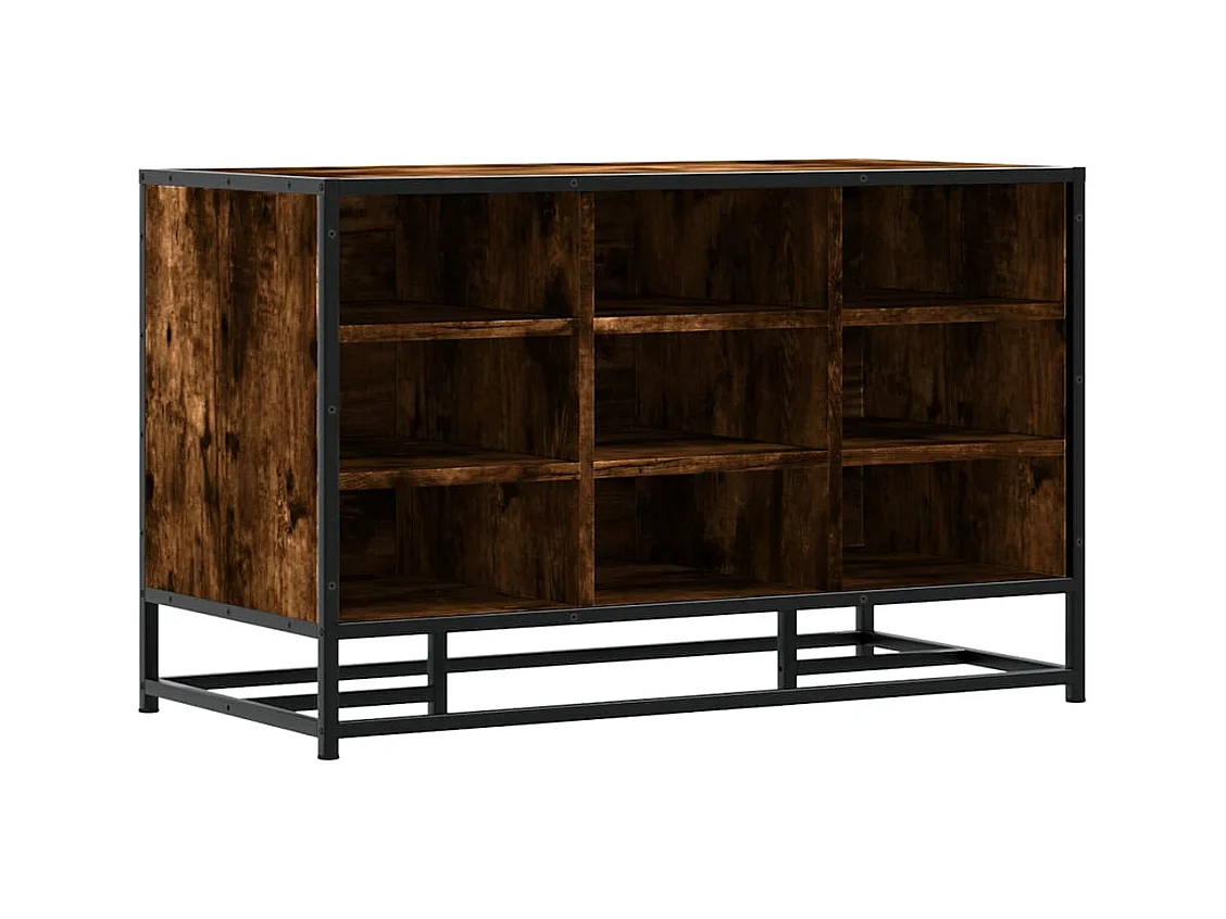Banc à chaussures chêne fumé bois d'ingénierie et métal