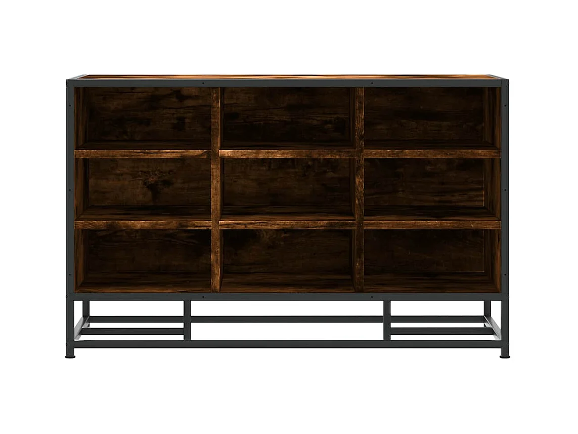 Banc à chaussures chêne fumé bois d'ingénierie et métal