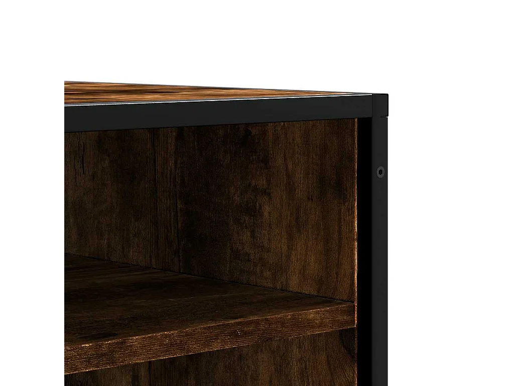 Banc à chaussures chêne fumé bois d'ingénierie et métal