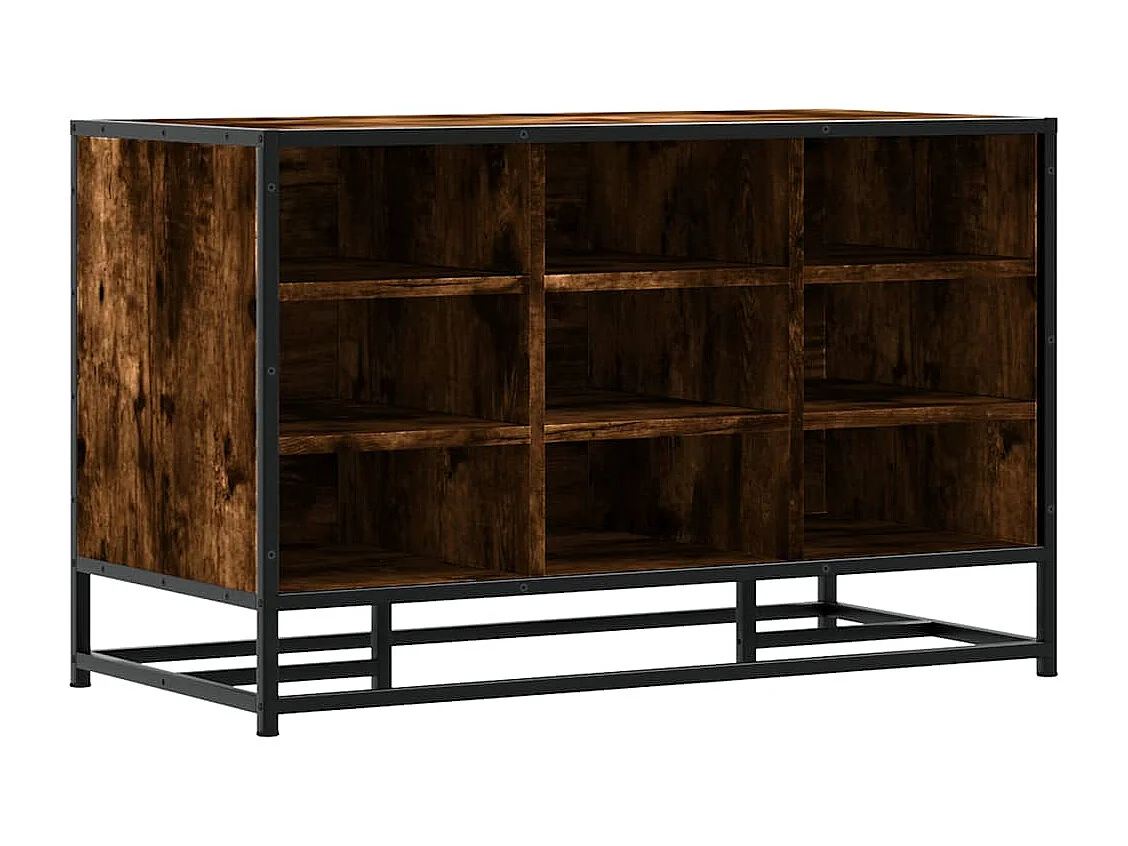 Banc à chaussures chêne fumé bois d'ingénierie et métal