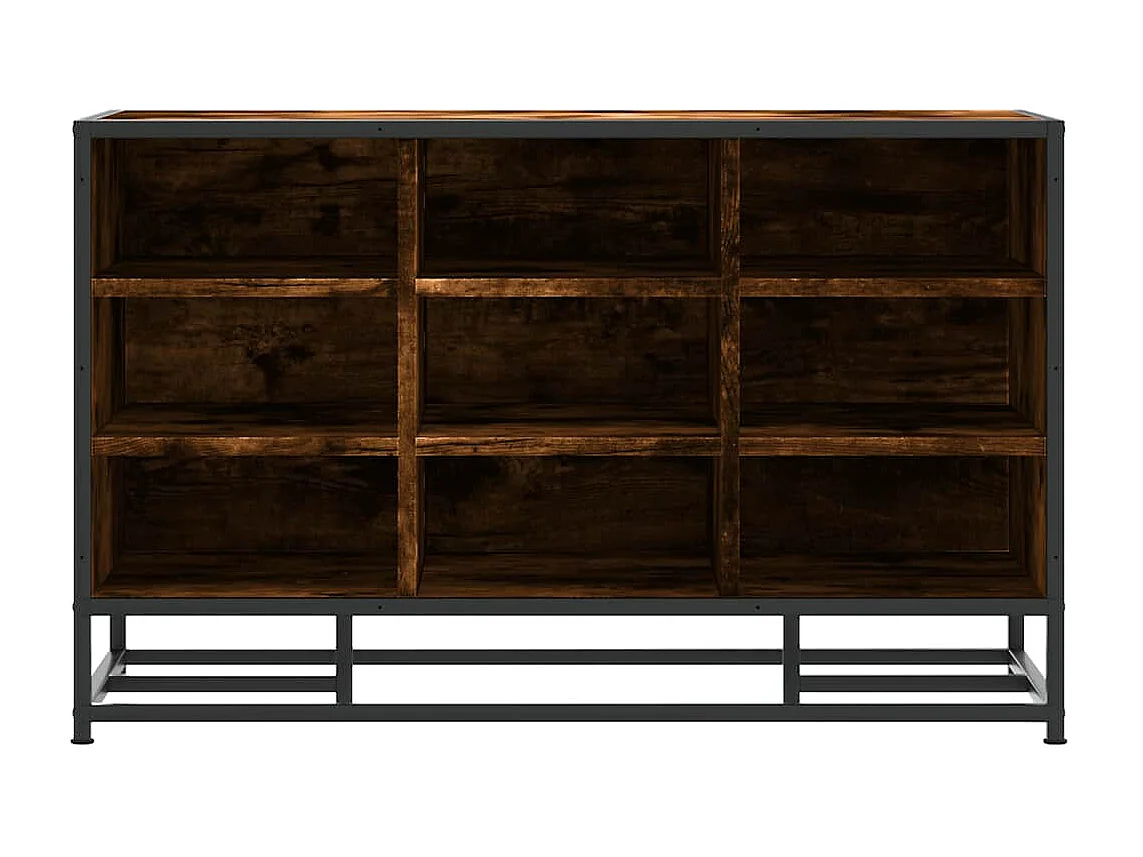 Banc à chaussures chêne fumé bois d'ingénierie et métal