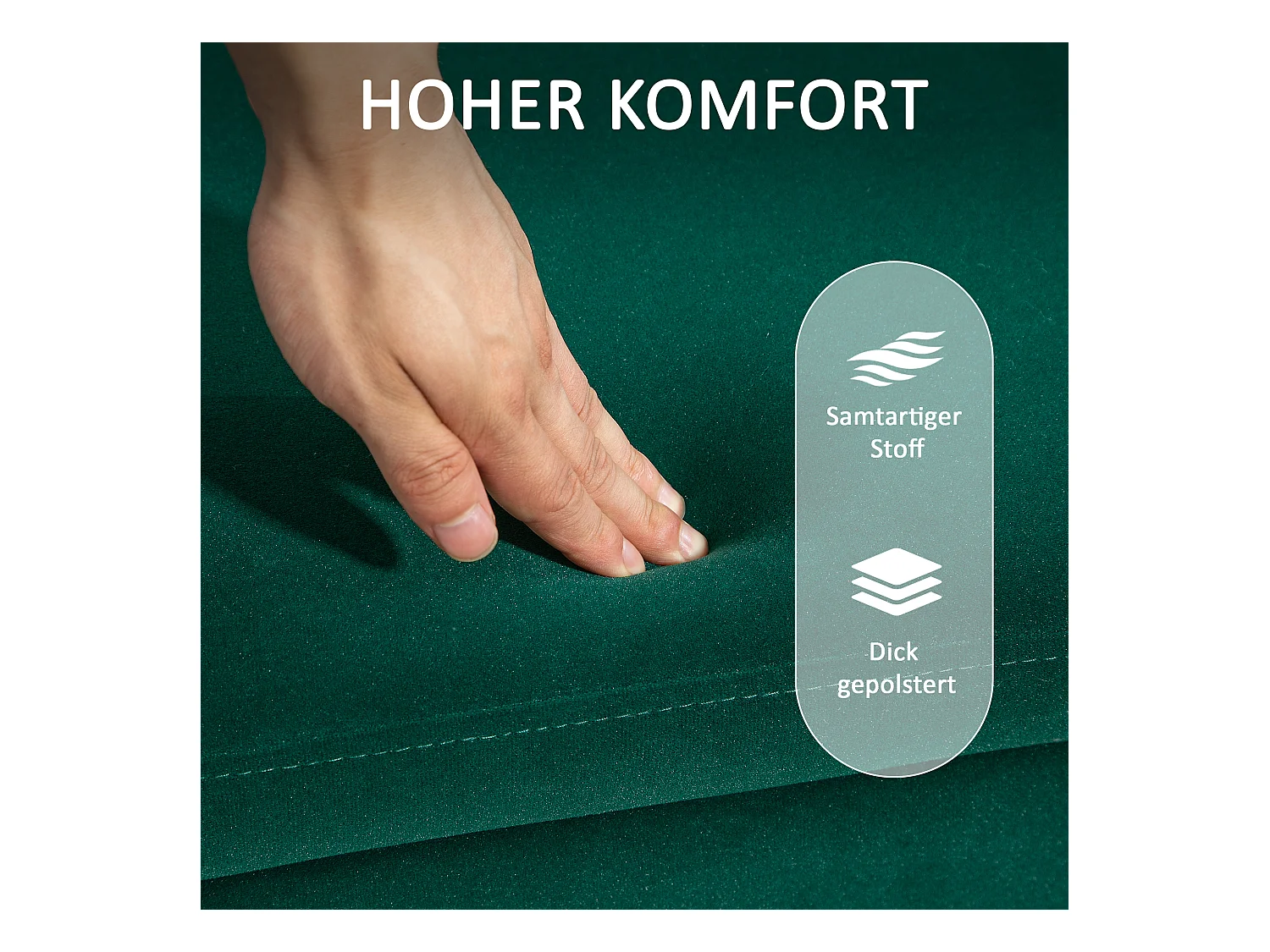 Banc de rangement rembourré, design moderne, polyester et métal, vert, avec coffre intégré (100x40x42cm)