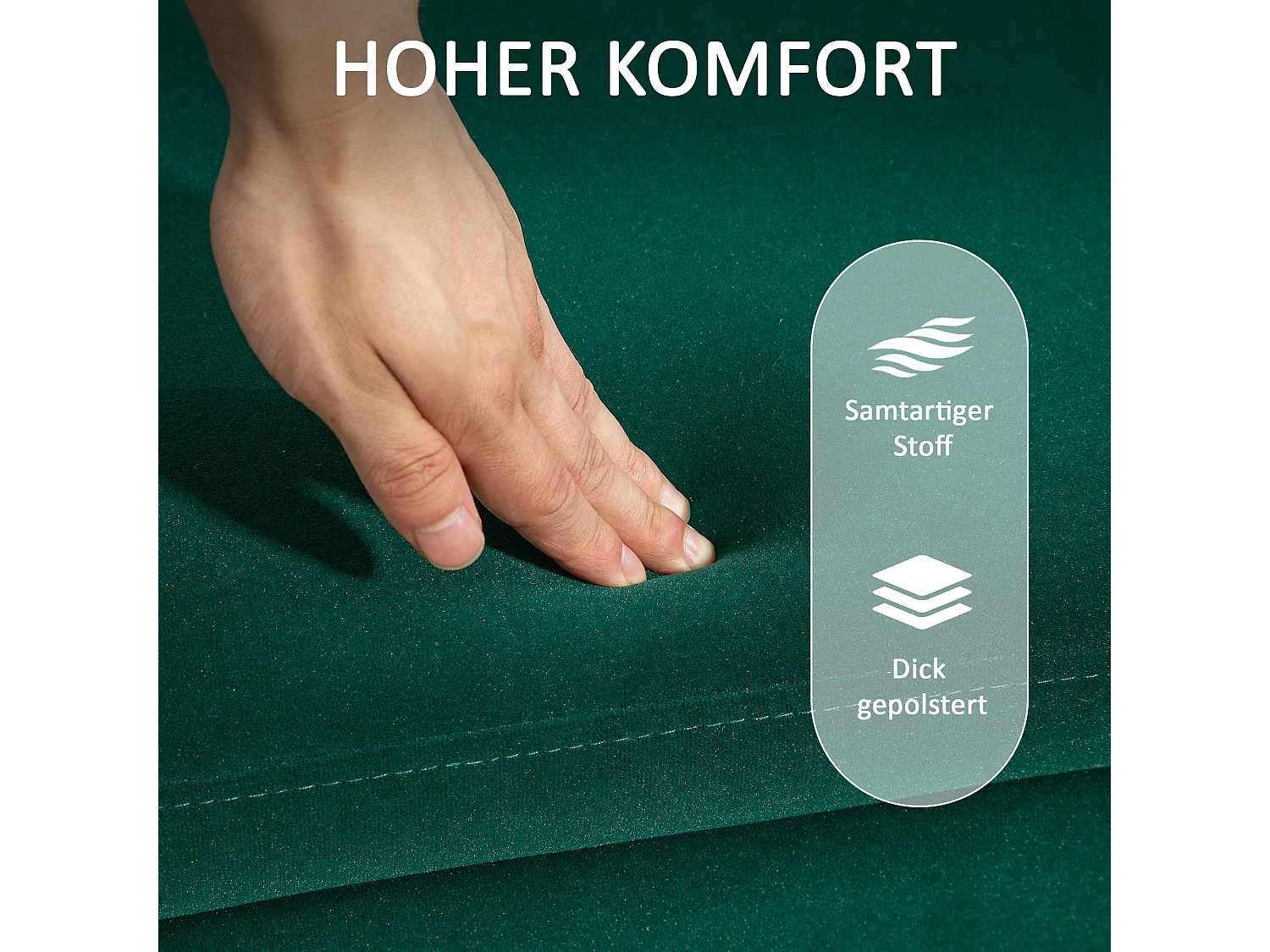 Banc de rangement rembourré, design moderne, polyester et métal, vert, avec coffre intégré (100x40x42cm)