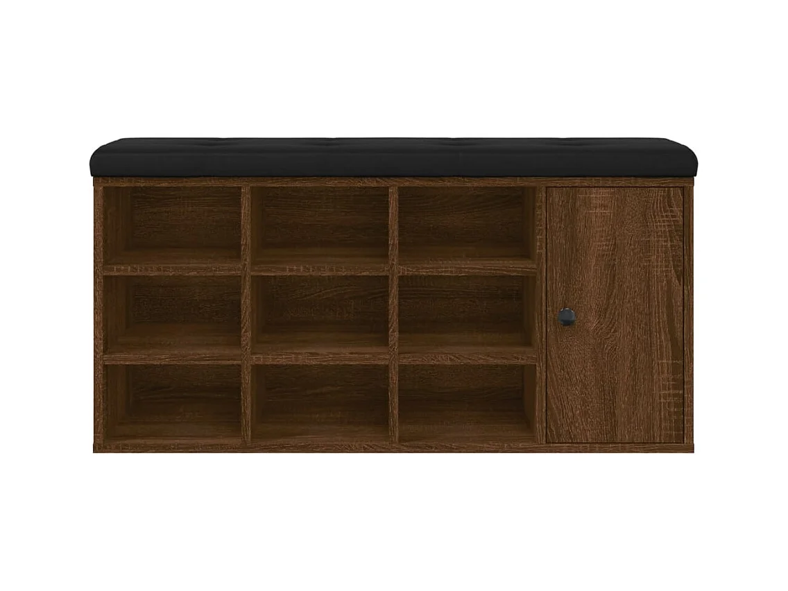 Panca portascarpe in rovere marrone 102x32x50 cm in legno ingegnerizzato