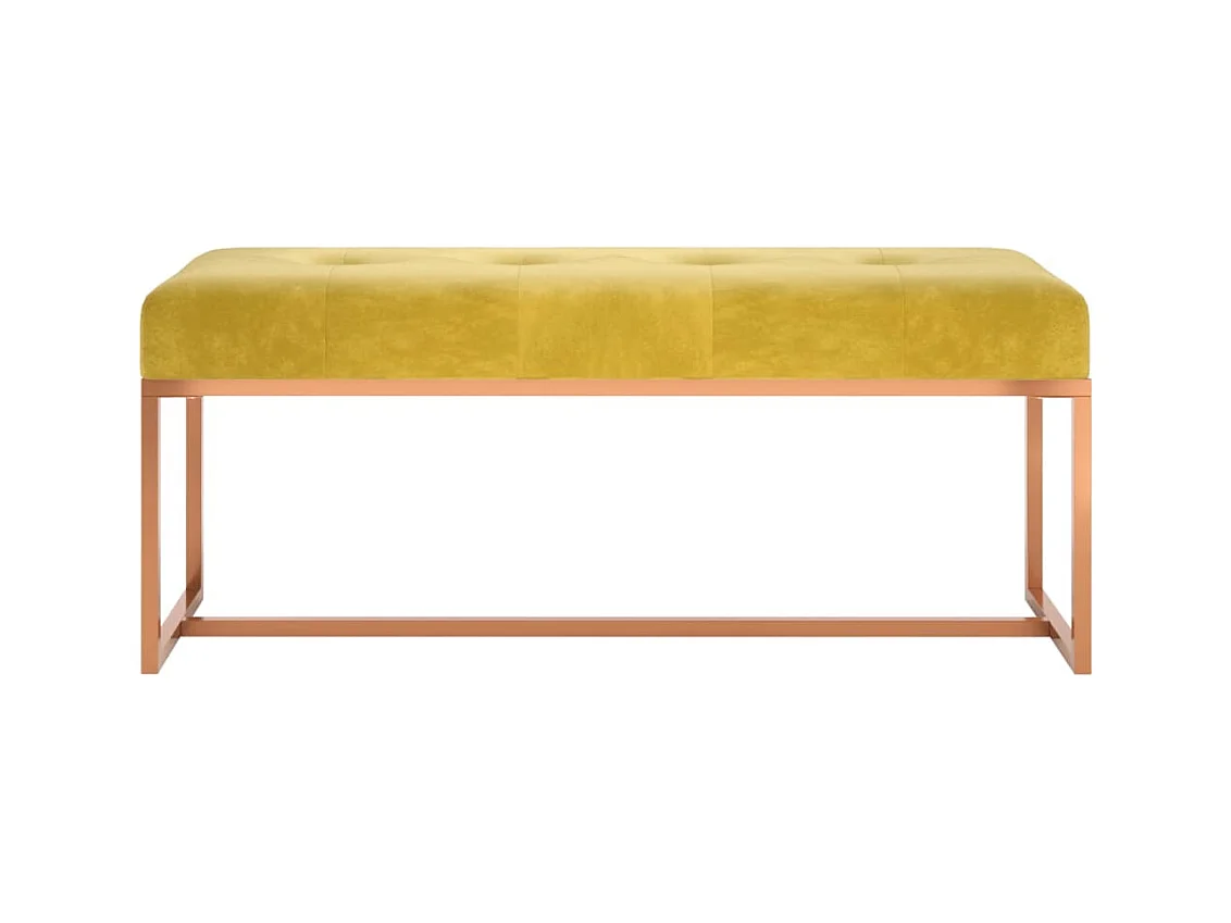 Banc Jaune moutarde 110x36x45 cm Velours
