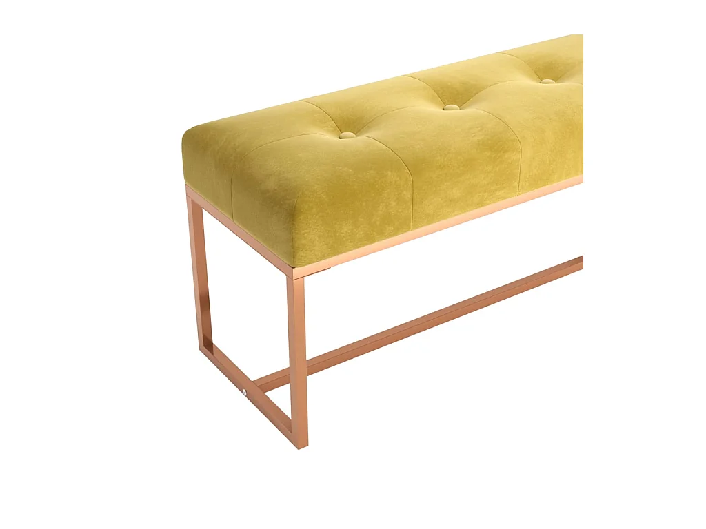 Banc Jaune moutarde 110x36x45 cm Velours