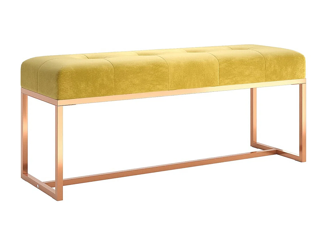 Senfgelbe Bank 110x36x45 cm Samt