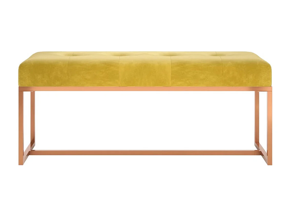 Senfgelbe Bank 110x36x45 cm Samt