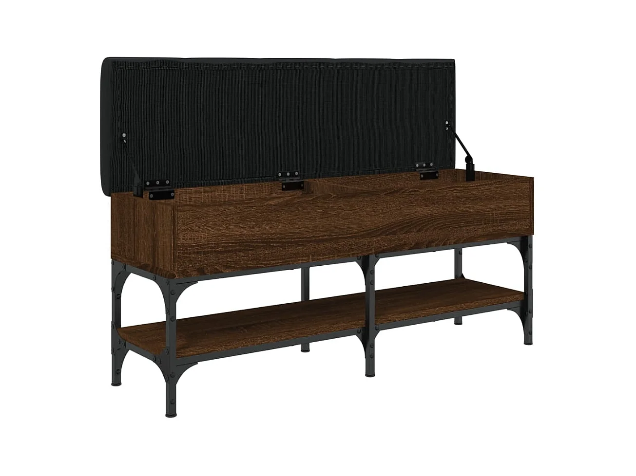 Banco zapatero roble marrón 102x32x45 cm madera de ingeniería