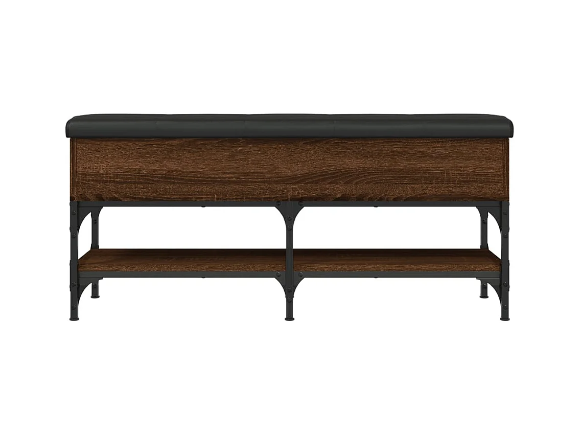 Banco zapatero roble marrón 102x32x45 cm madera de ingeniería