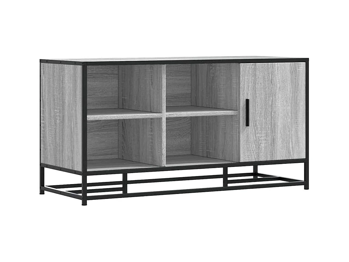 Banc à chaussures sonoma gris bois d'ingénierie et métal