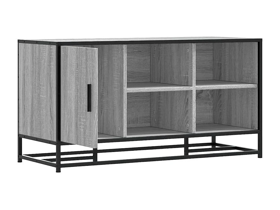 Banc à chaussures sonoma gris bois d'ingénierie et métal