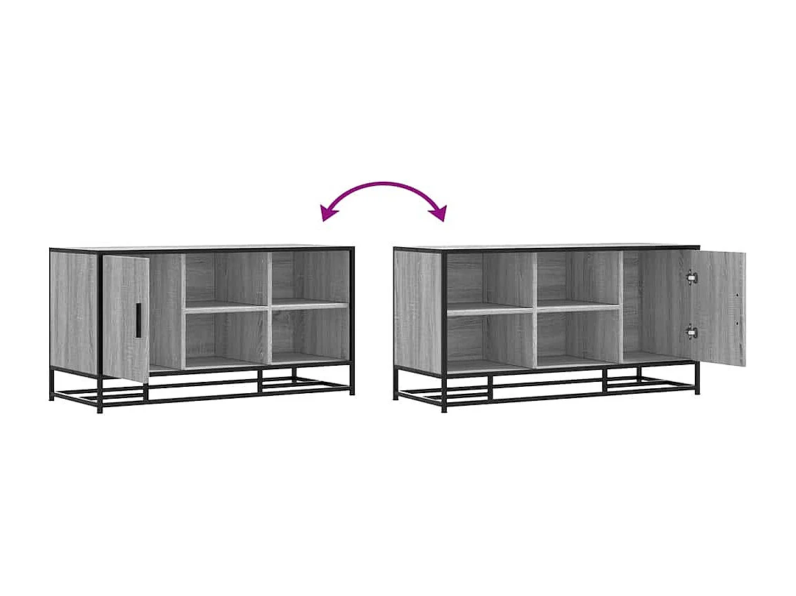 Banc à chaussures sonoma gris bois d'ingénierie et métal