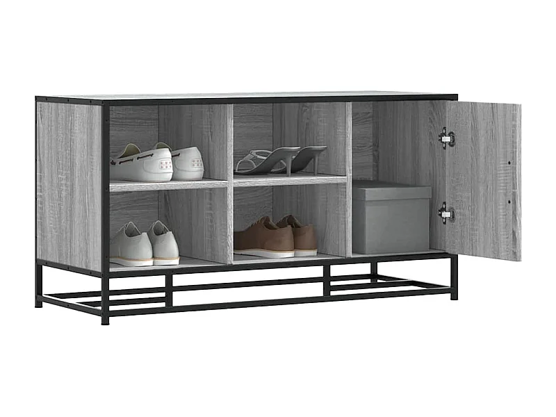 Banc à chaussures sonoma gris bois d'ingénierie et métal