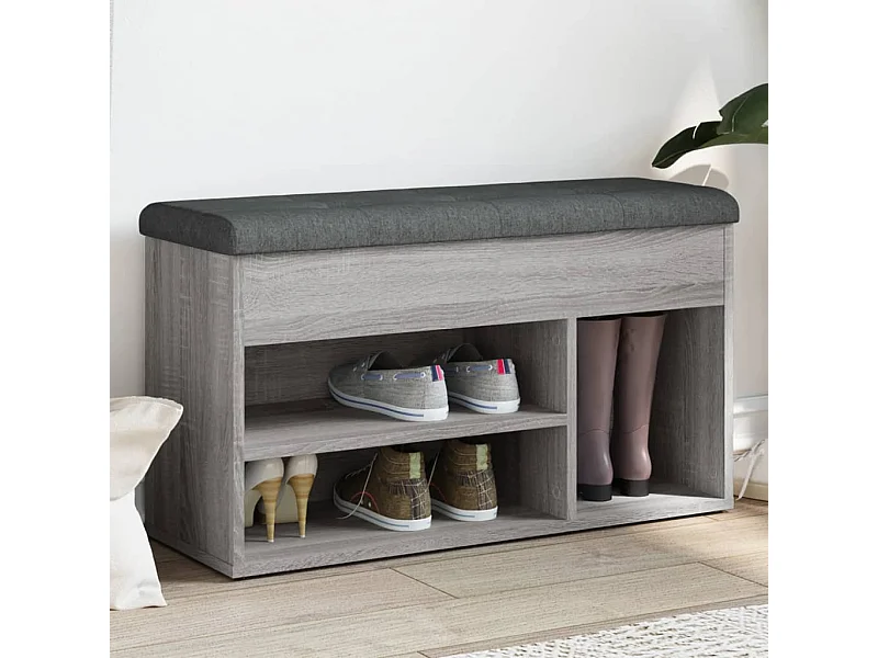 Sonoma Grijze Schoenenbank 82x32x45,5 cm Bewerkt Hout