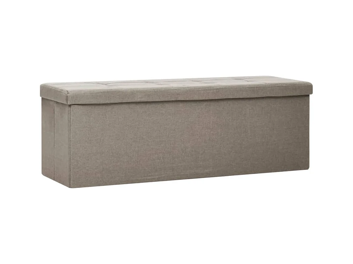 Taupe opvouwbare opbergbank van imitatielinnen