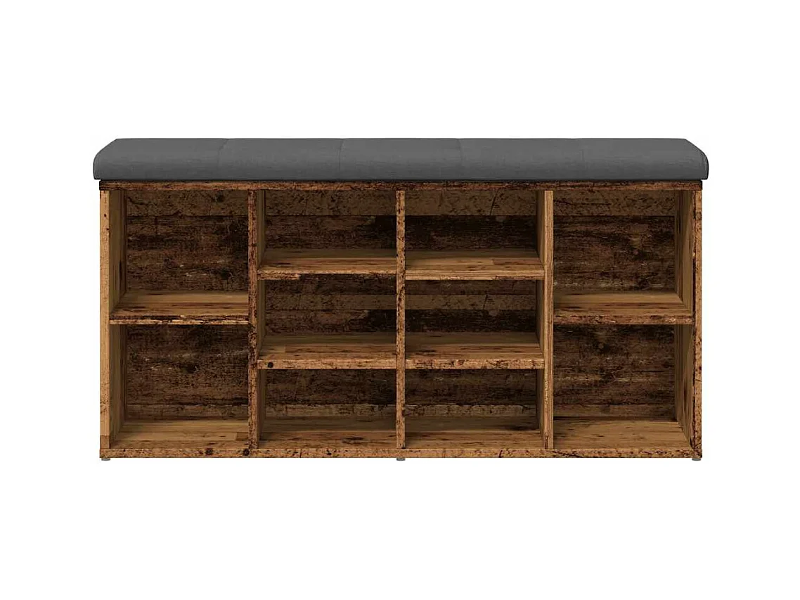 Banc à chaussures vieux bois 102x32x50 cm bois d'ingénierie