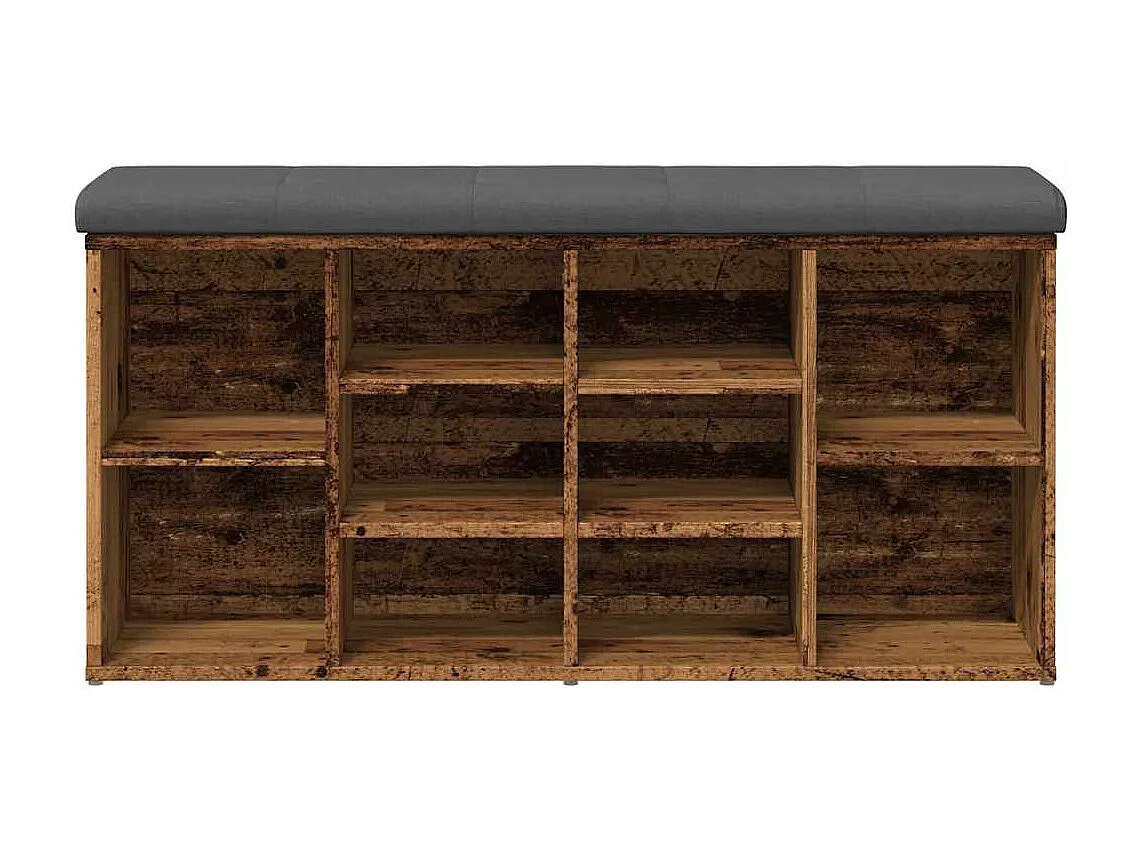 Banc à chaussures vieux bois 102x32x50 cm bois d'ingénierie