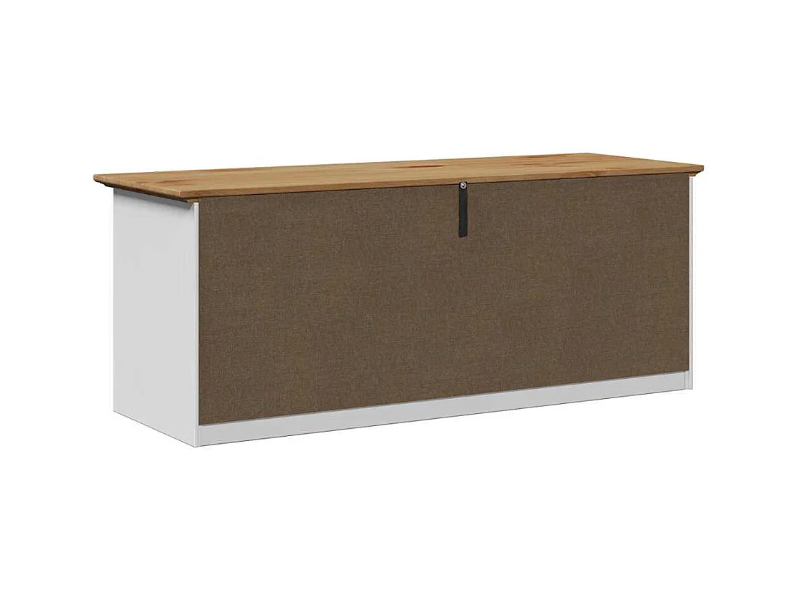 Banc de couloir BODO blanc et marron 114x40x45 cm