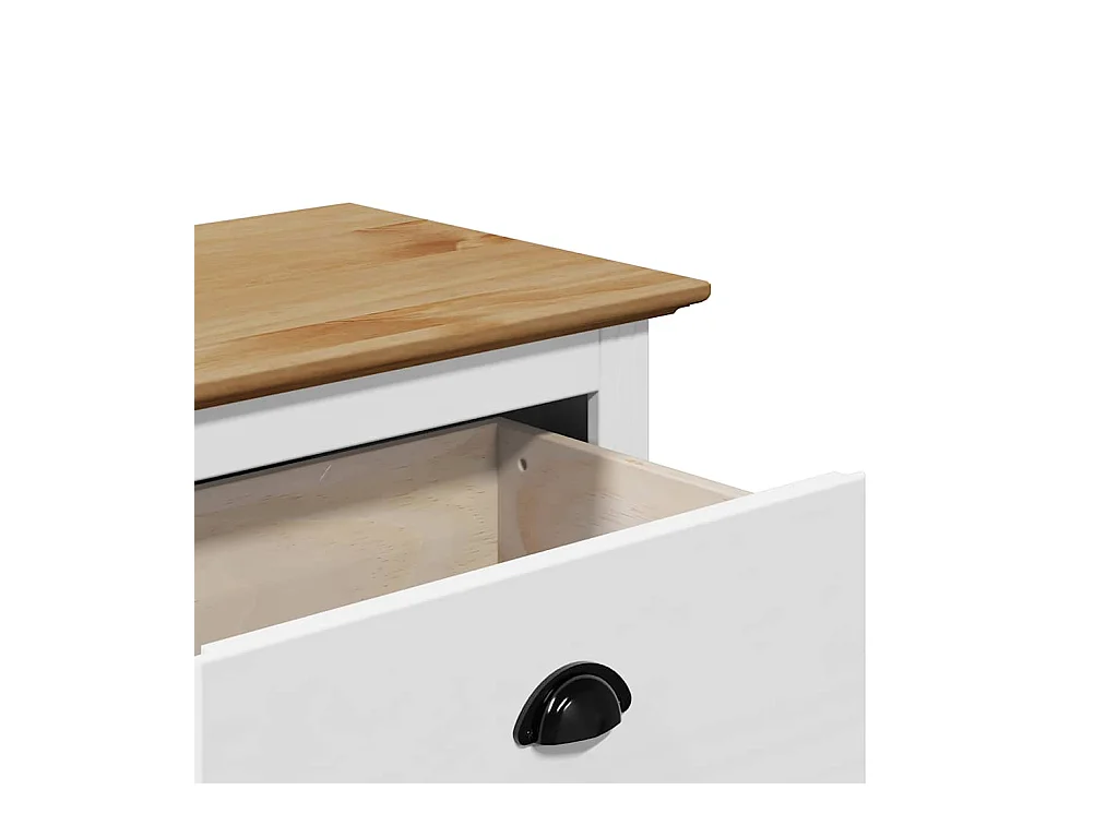 Banc de couloir BODO blanc et marron 114x40x45 cm