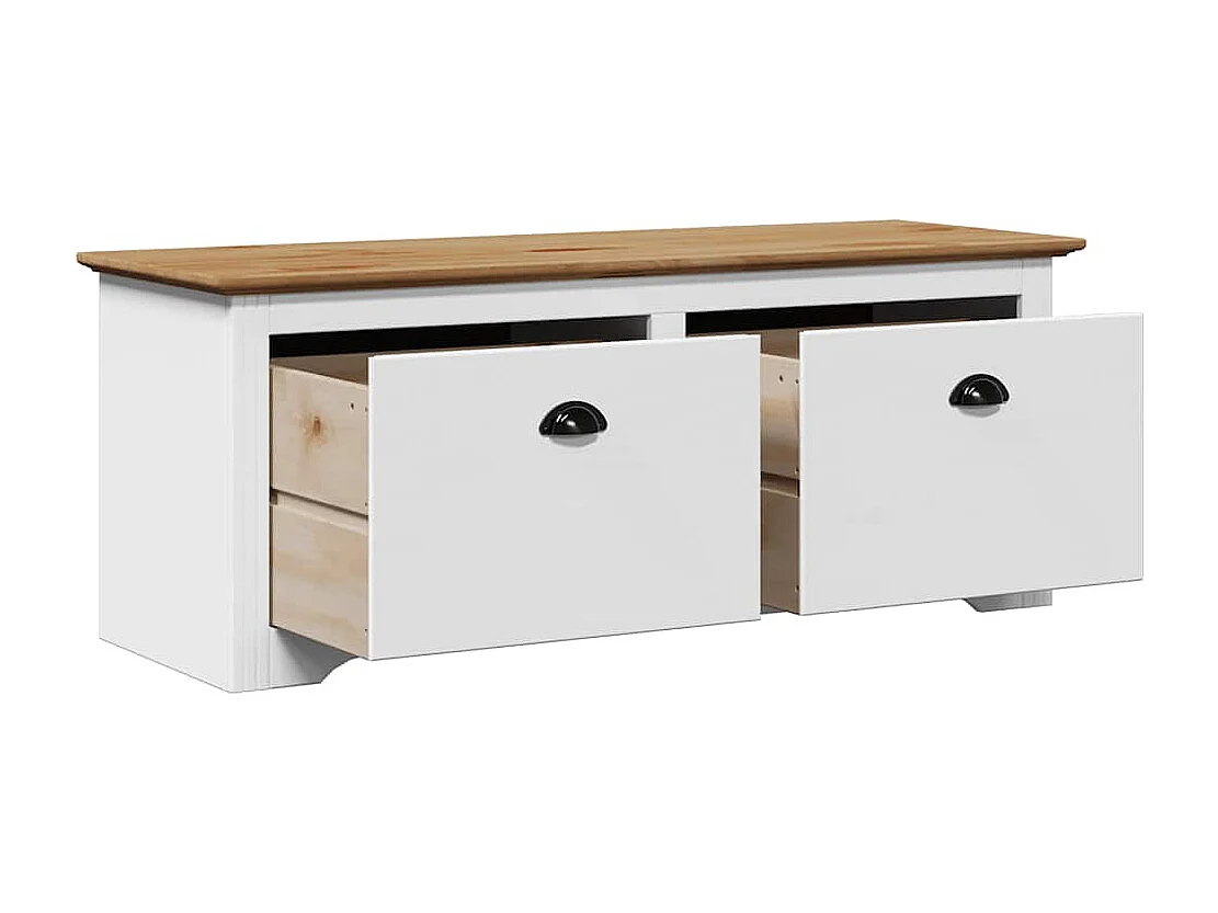 Banc de couloir BODO blanc et marron 114x40x45 cm