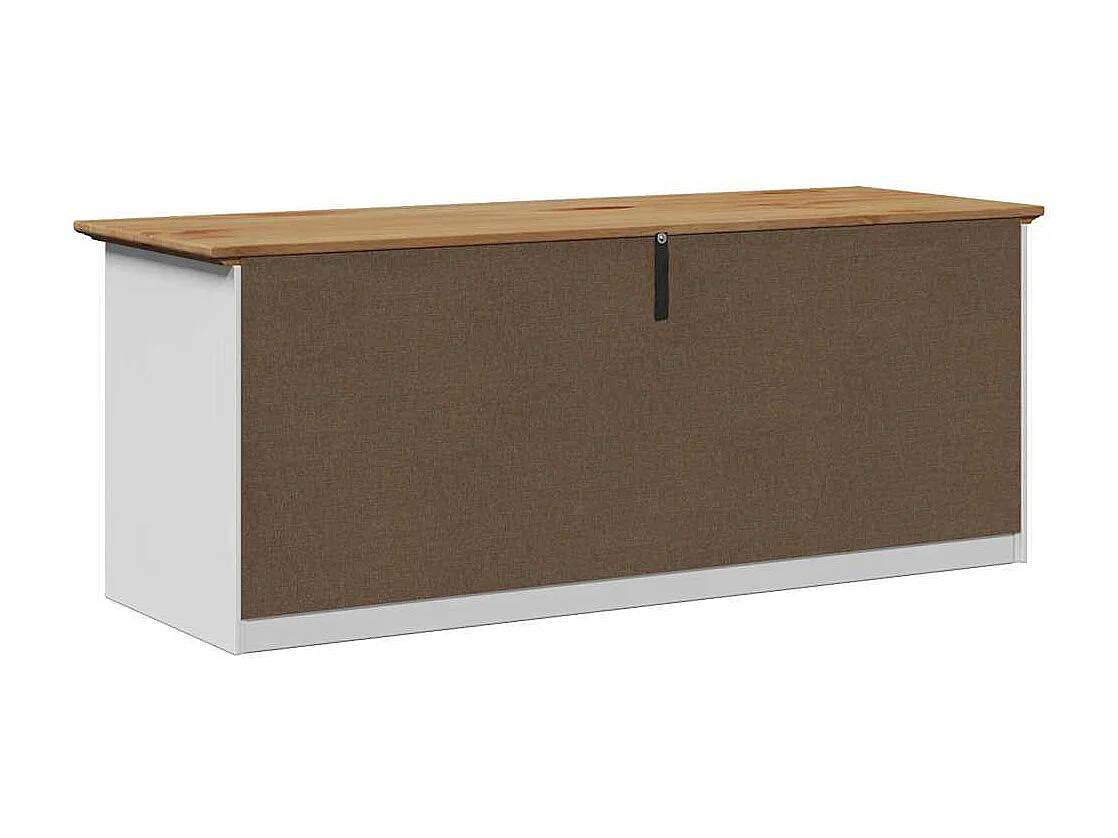 Banc de couloir BODO blanc et marron 114x40x45 cm