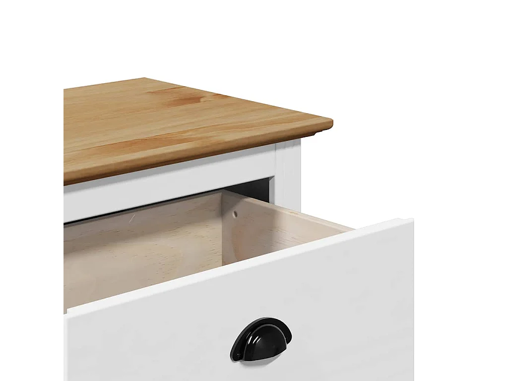 Banc de couloir BODO blanc et marron 114x40x45 cm