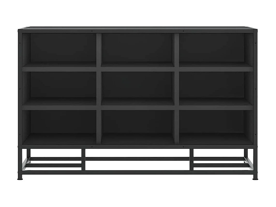 Banc à chaussures noir 84x40x53,5 cm bois d'ingénierie et métal