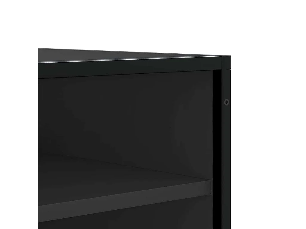 Banc à chaussures noir 84x40x53,5 cm bois d'ingénierie et métal