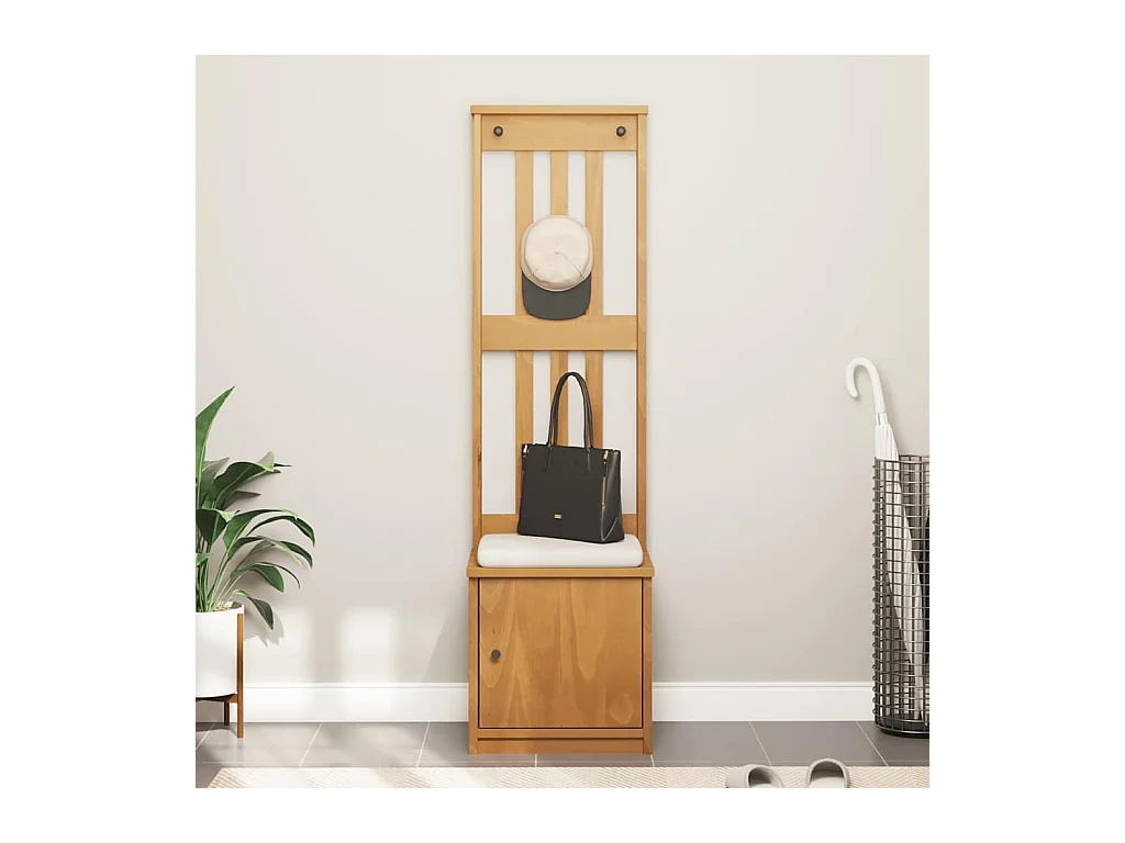 SANDNES Garderobenständer 45x40x159,5 cm massives Kiefernholz