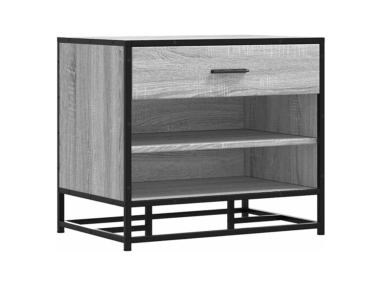 Banc à chaussures sonoma gris bois d'ingénierie et métal