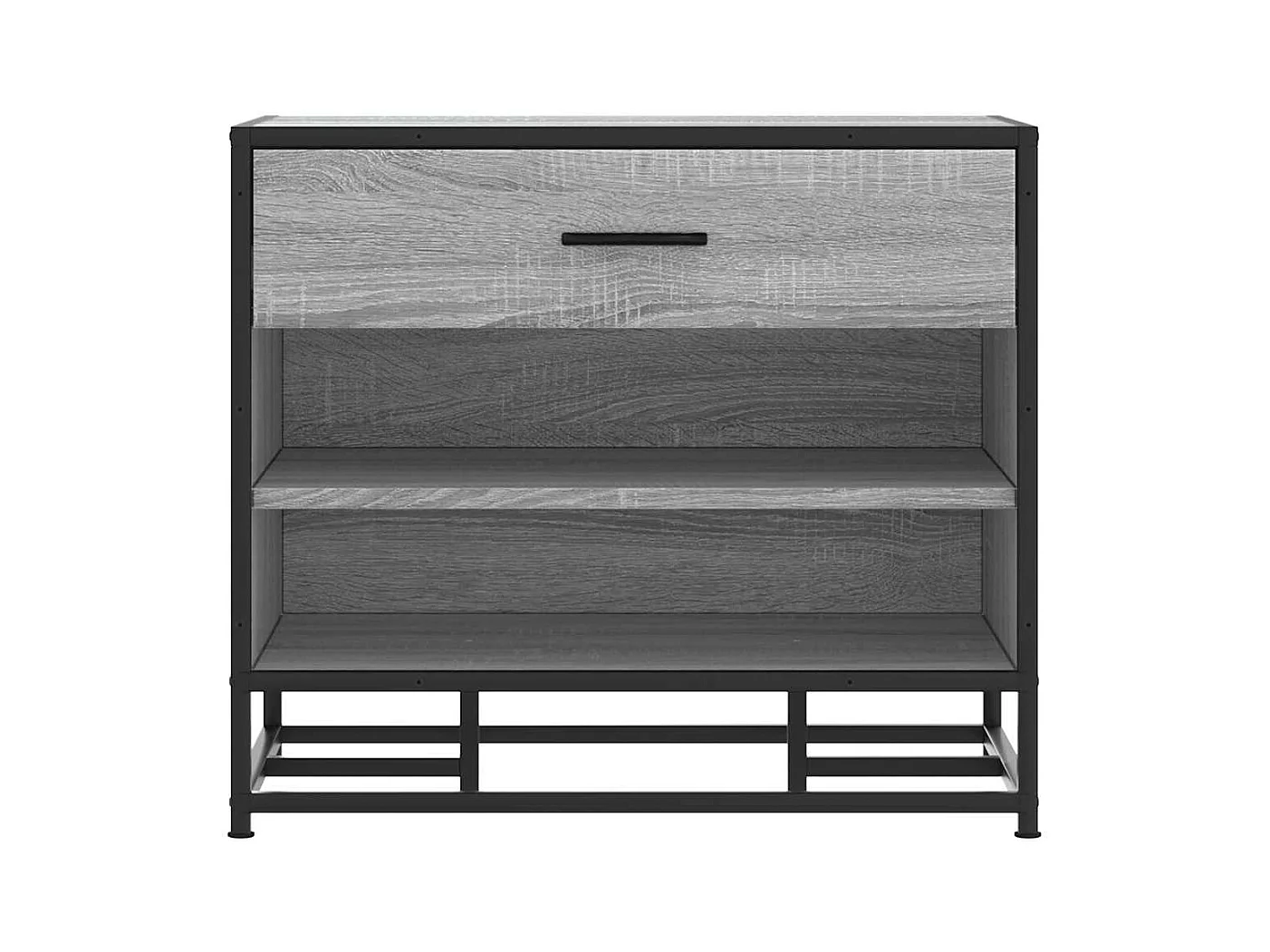 Banc à chaussures sonoma gris bois d'ingénierie et métal