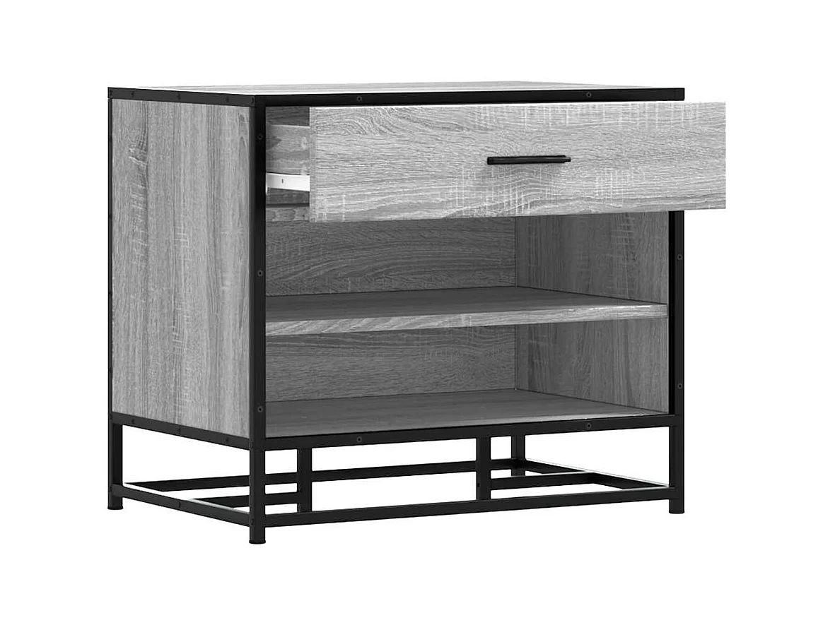 Banc à chaussures sonoma gris bois d'ingénierie et métal