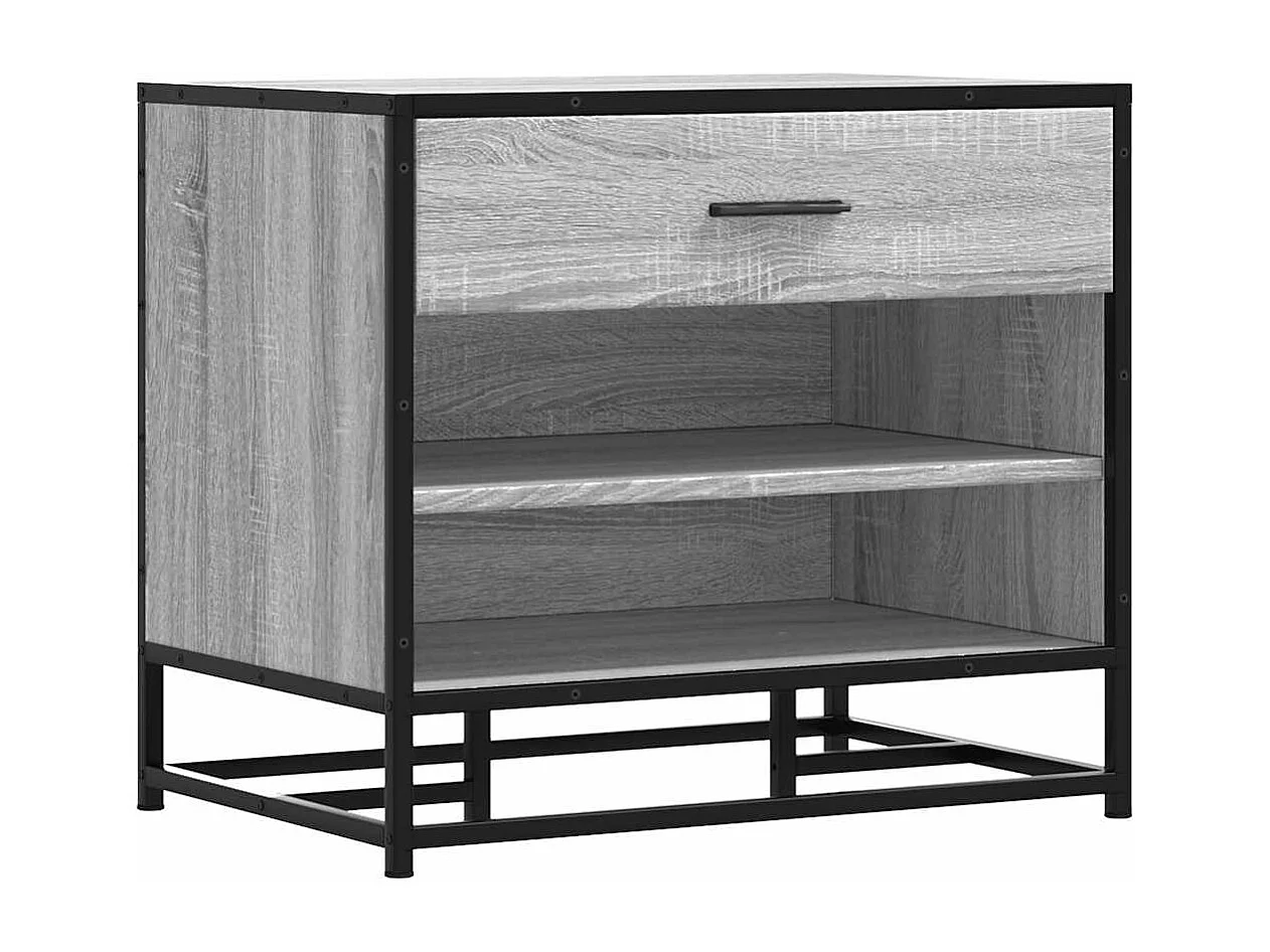 Banc à chaussures sonoma gris bois d'ingénierie et métal