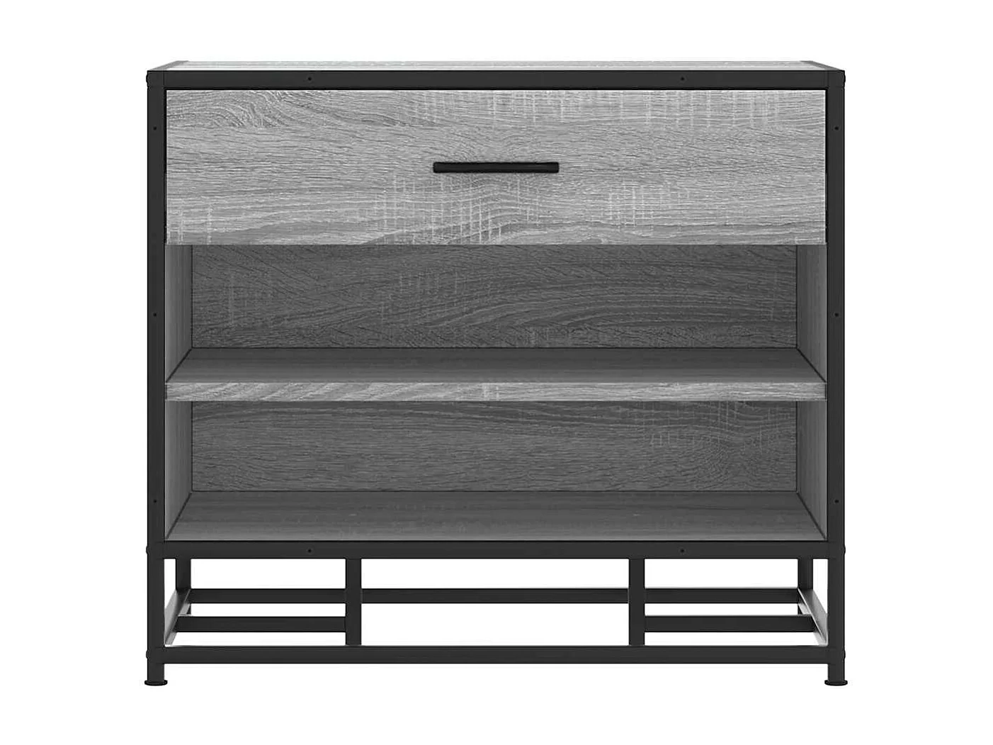 Banc à chaussures sonoma gris bois d'ingénierie et métal