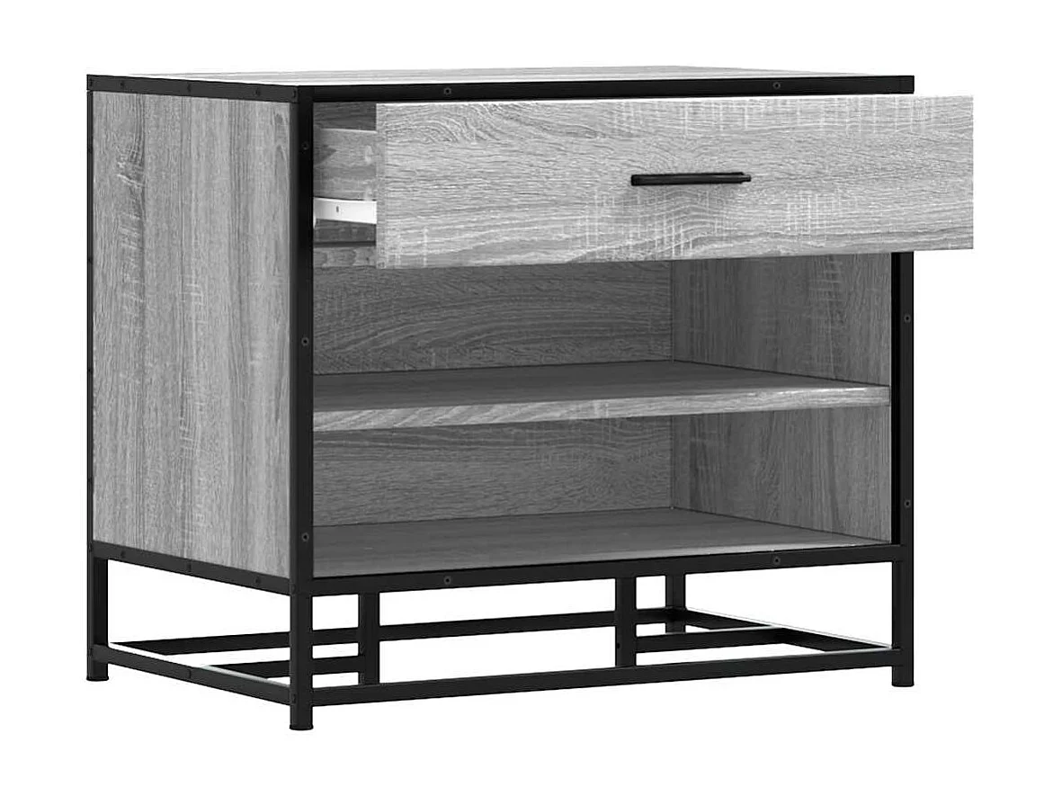 Banc à chaussures sonoma gris bois d'ingénierie et métal