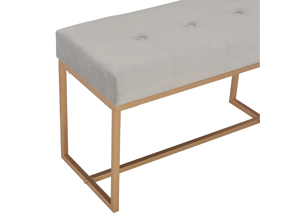 Panca in velluto grigio da 80 cm