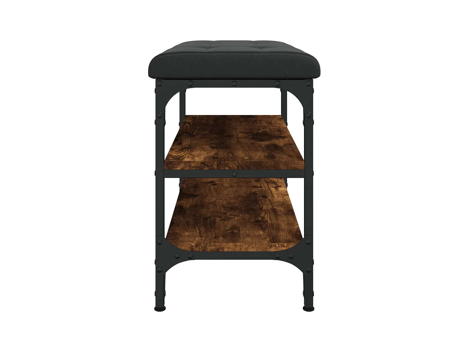 Panca portascarpe in rovere affumicato 62x32x47 cm in legno ingegnerizzato