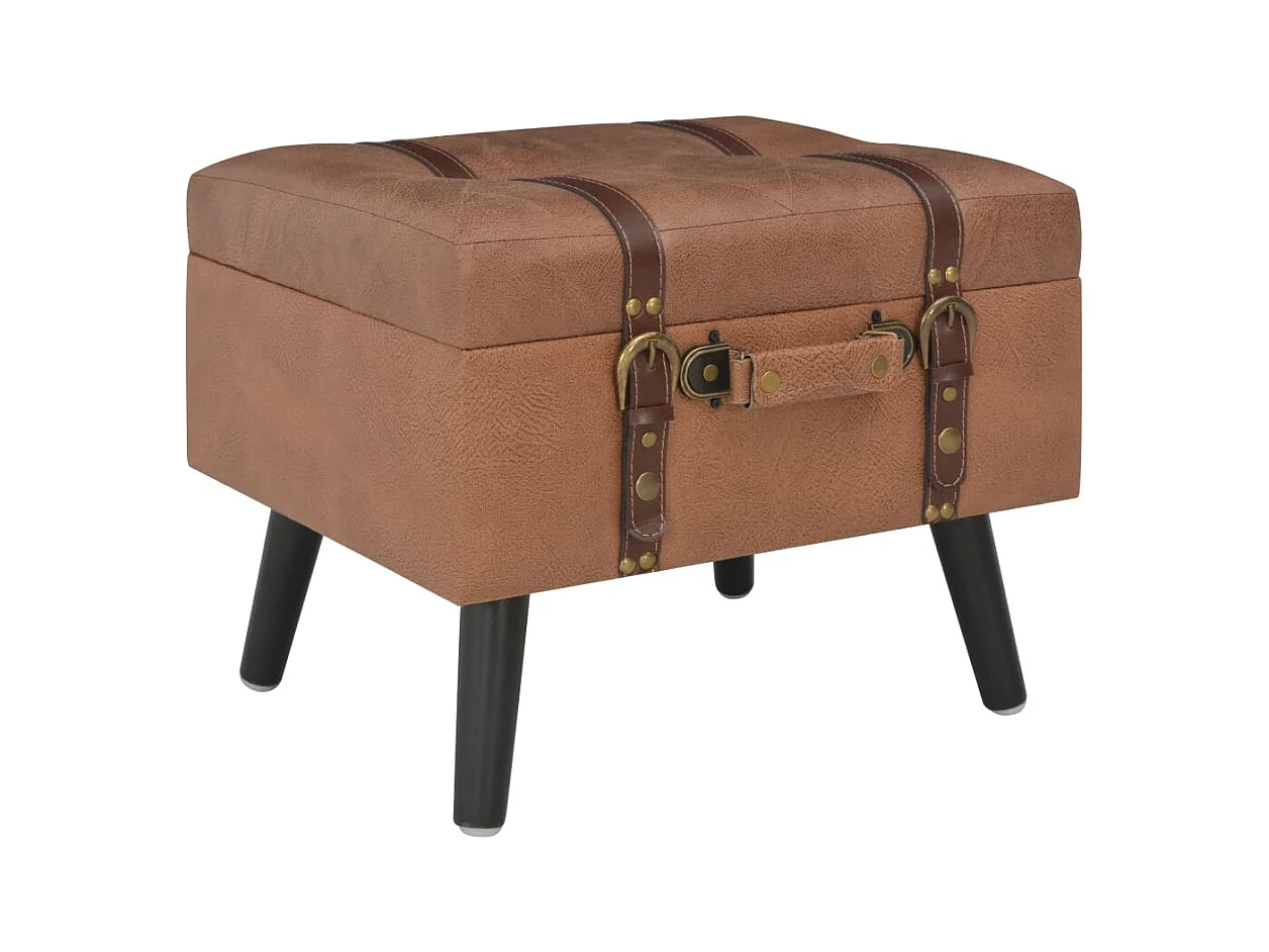 Aufbewahrungshocker 3er-Set Braun Kunstleder