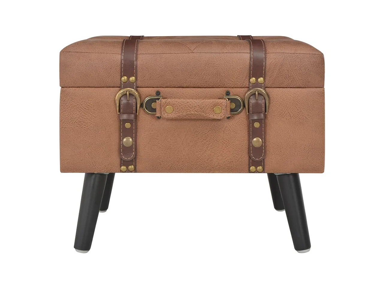 Aufbewahrungshocker 3er-Set Braun Kunstleder