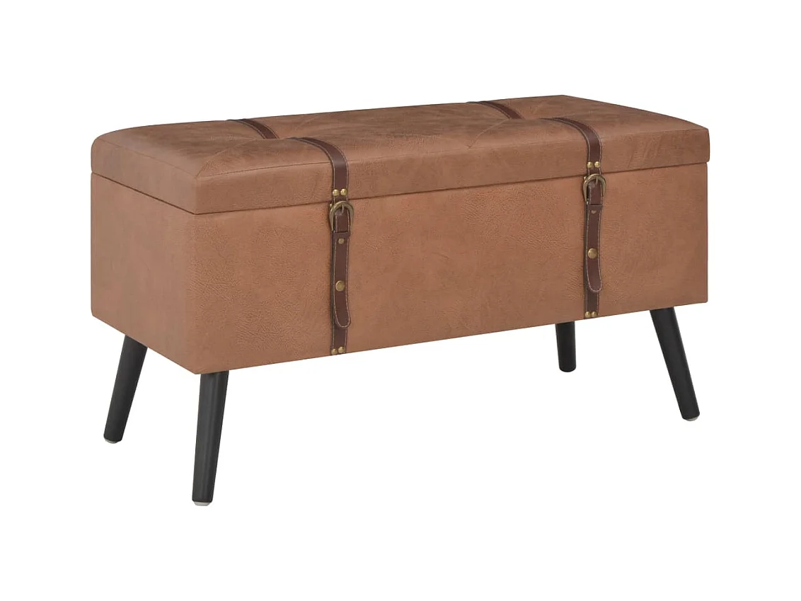 Aufbewahrungshocker 3er-Set Braun Kunstleder