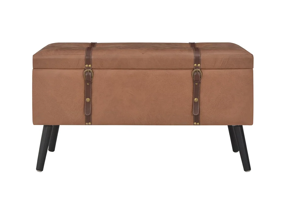 Aufbewahrungshocker 3er-Set Braun Kunstleder